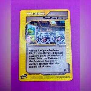 POKÉMON TRAINER MOO-MOO MILK CARD; 155/165; Expedition Base Card Set.